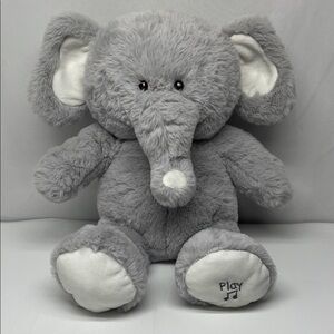 Gray and White Elephant Plush Toy